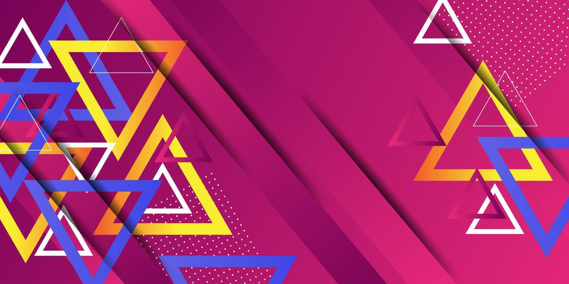 Modern orange and blue 3D abstract background with triangle shapes and line patterns. Colorful illustration with purple patterns in the background. eps10 vector