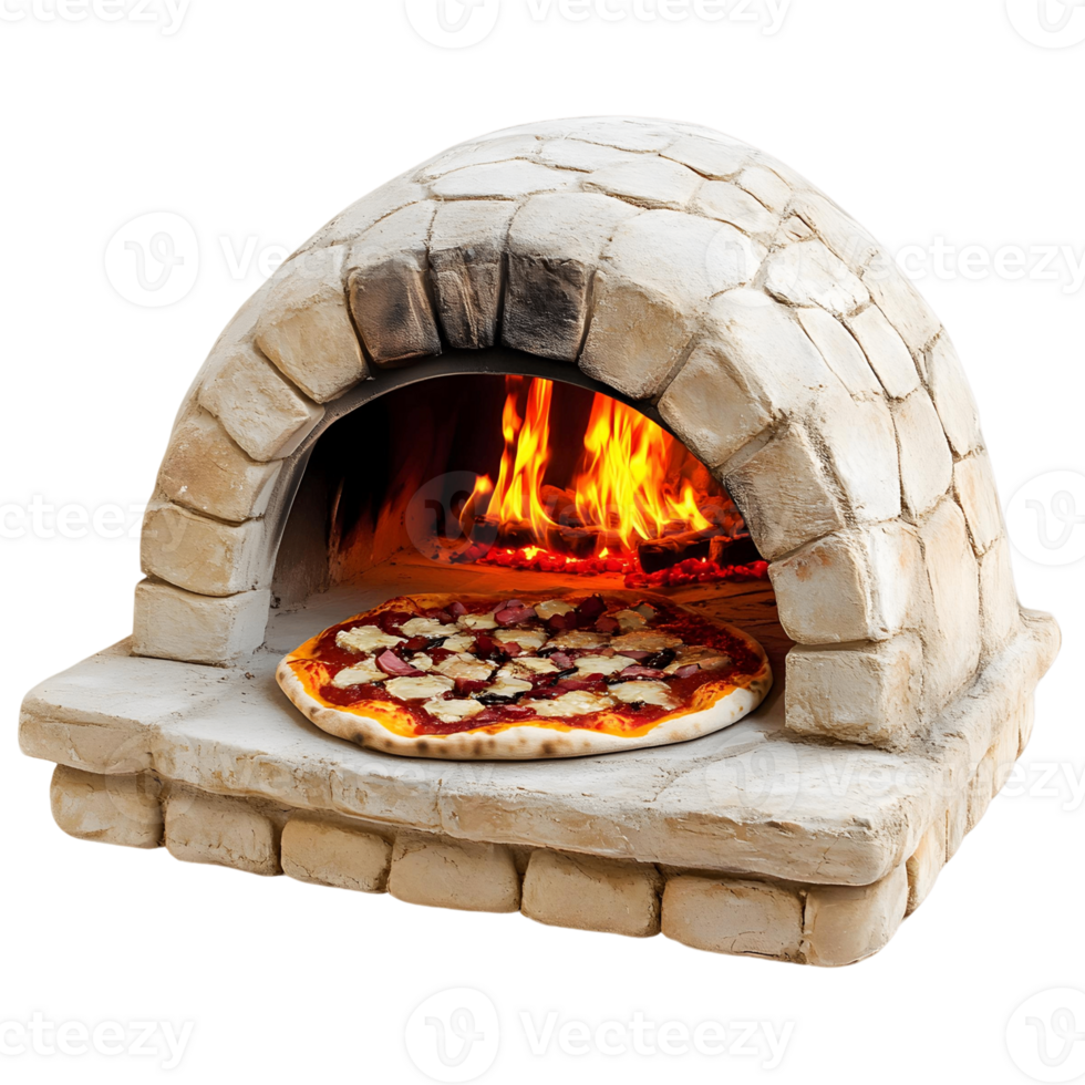 un' Pizza è essere cucinato nel un' mattone forno png