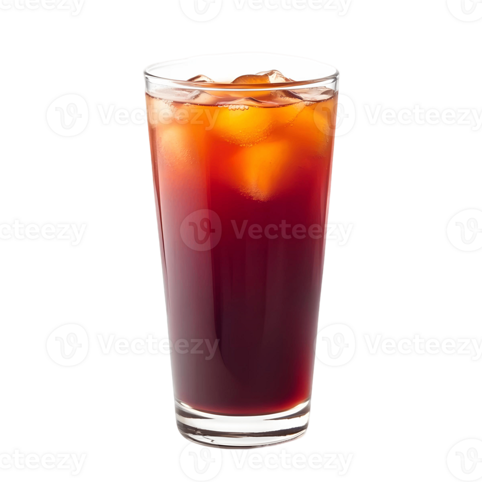 A glass of red drink with ice cubes in it png