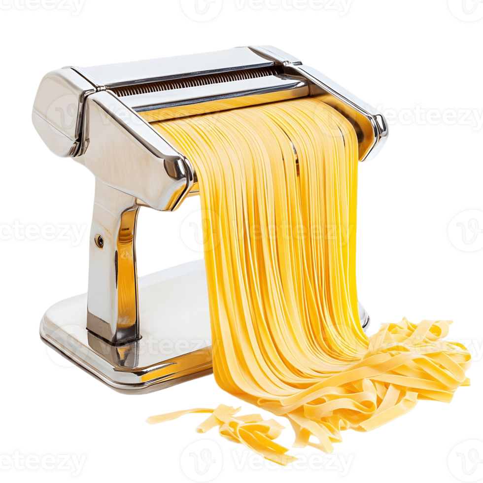 A pasta machine with yellow noodles coming out of it png