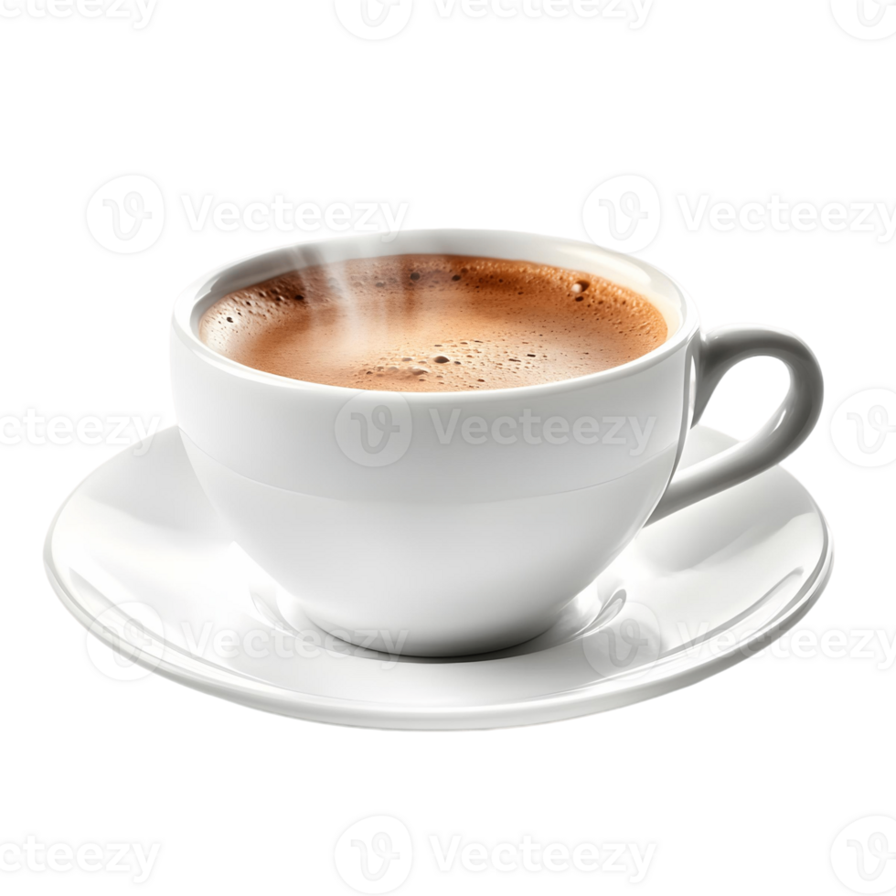 A white coffee cup with steam rising from it png