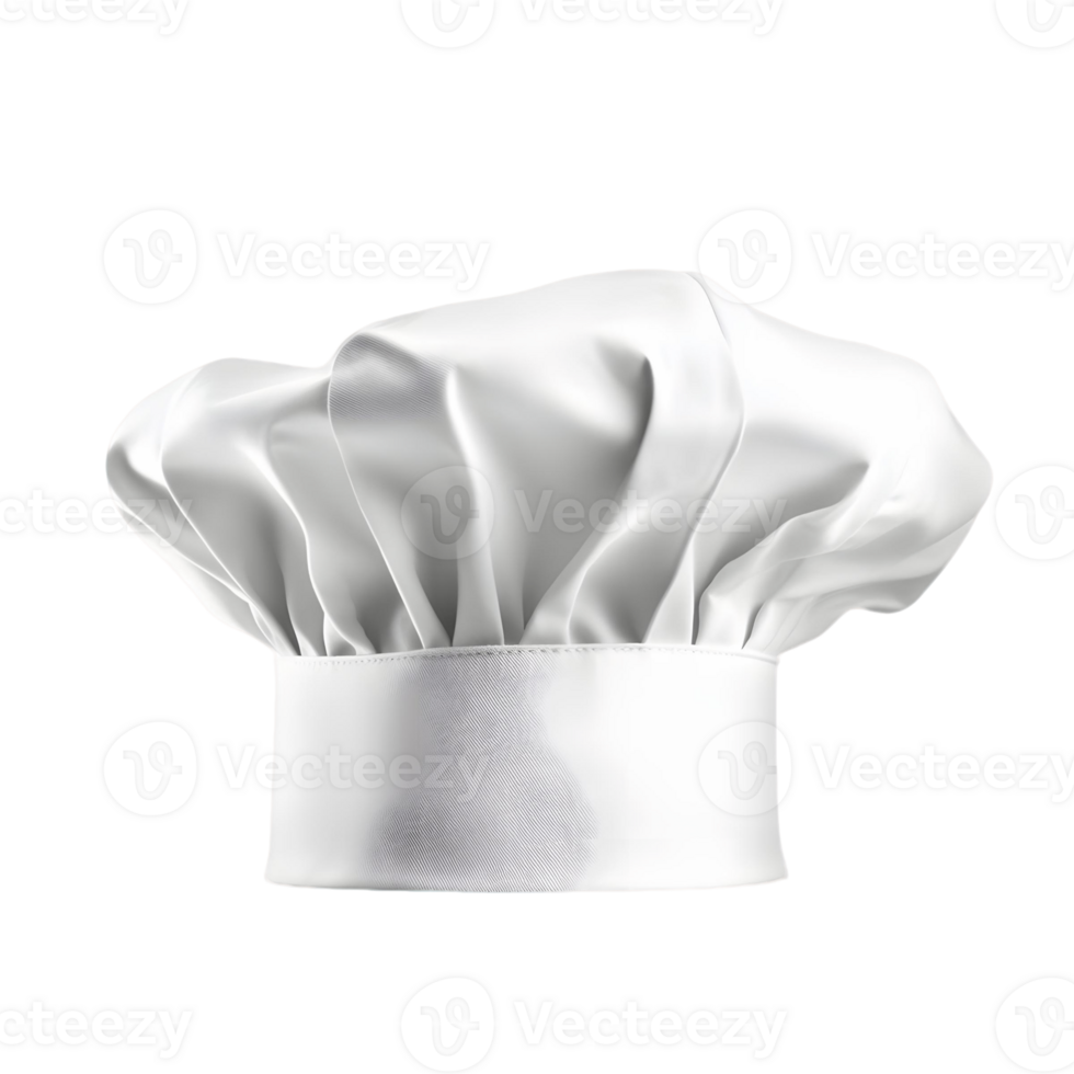 A white chef's hat with a white ribbon png