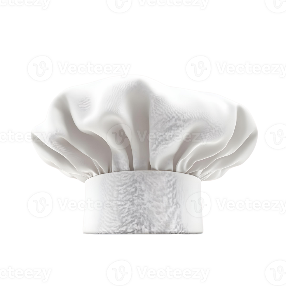 A white chef's hat with a white band png