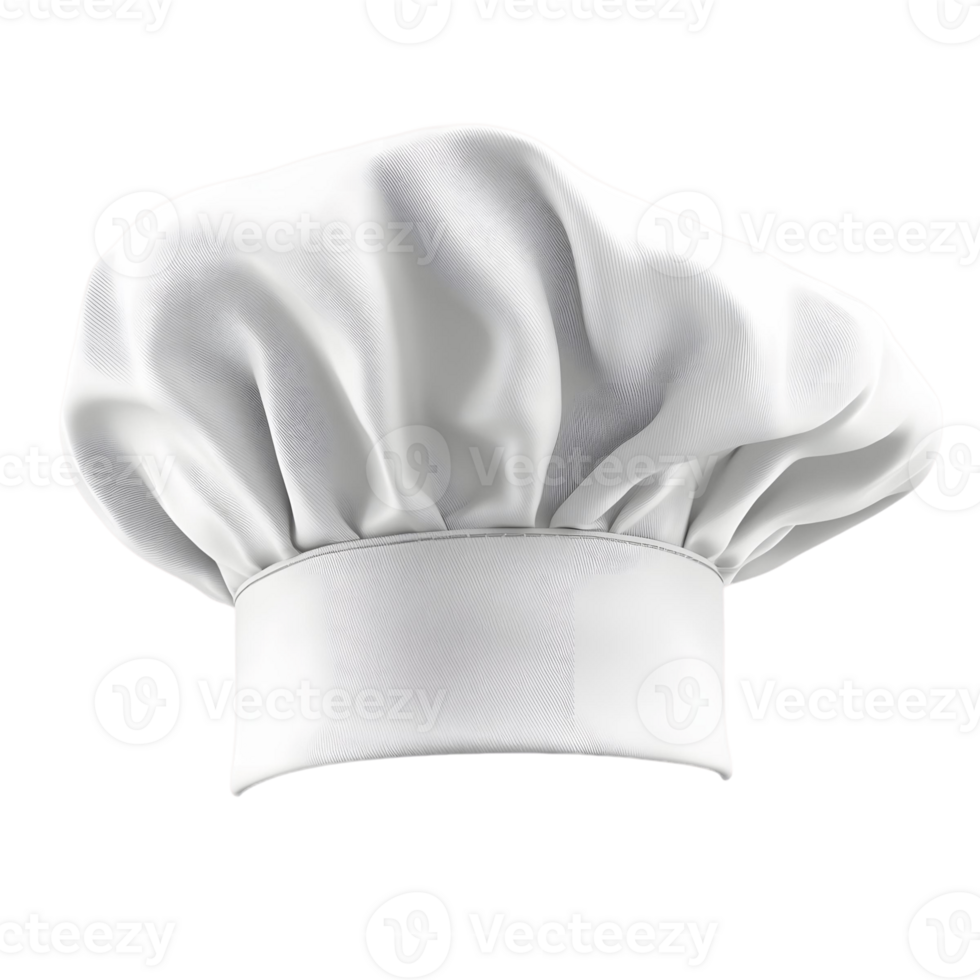 A white chef's hat with a white ribbon png