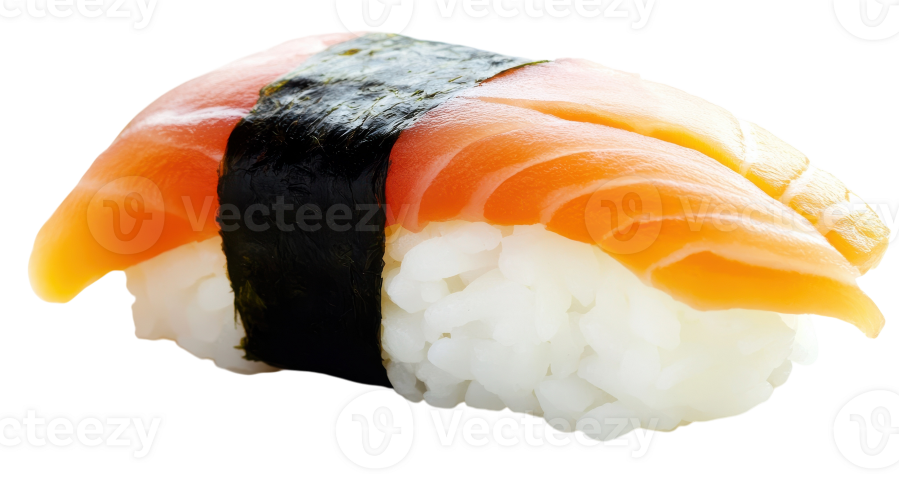A Fresh Piece of Sushi Showcasing the Perfect Combination of Rice, Seaweed, and Fish Ideal for Culinary and Food Photography. png