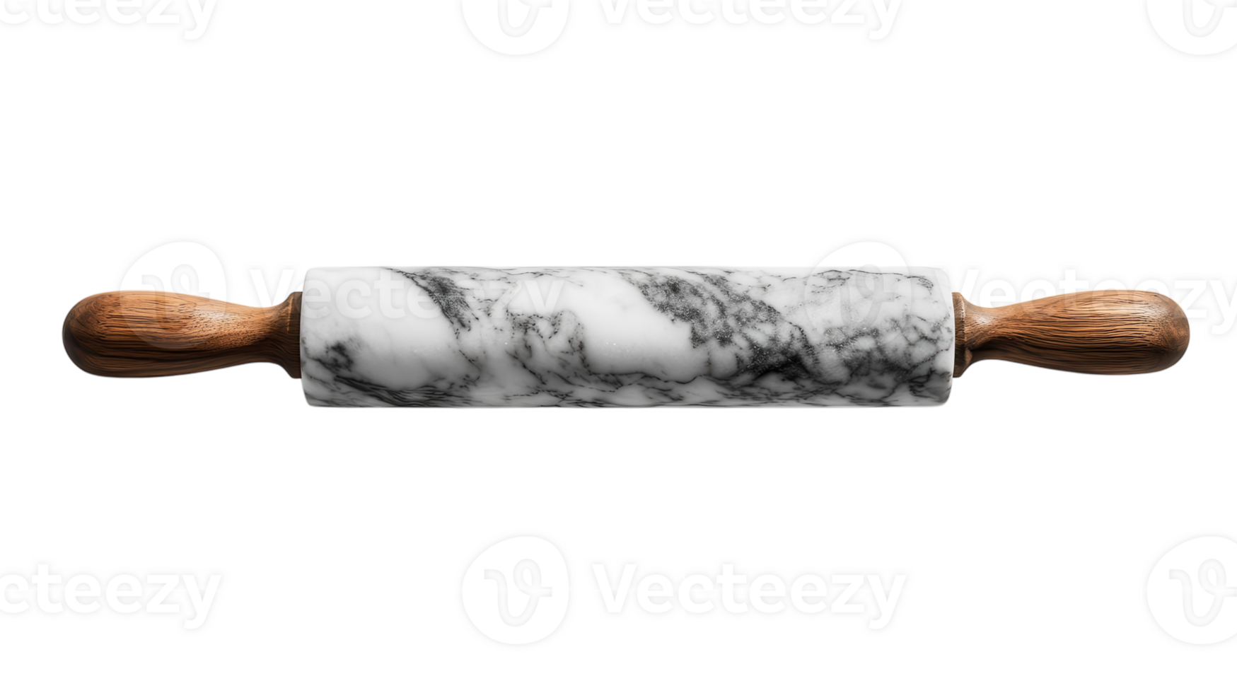 A Beautifully Polished Marble Rolling Pin with Wooden Handles Ideal for Baking and Cooking Enthusiasts. png