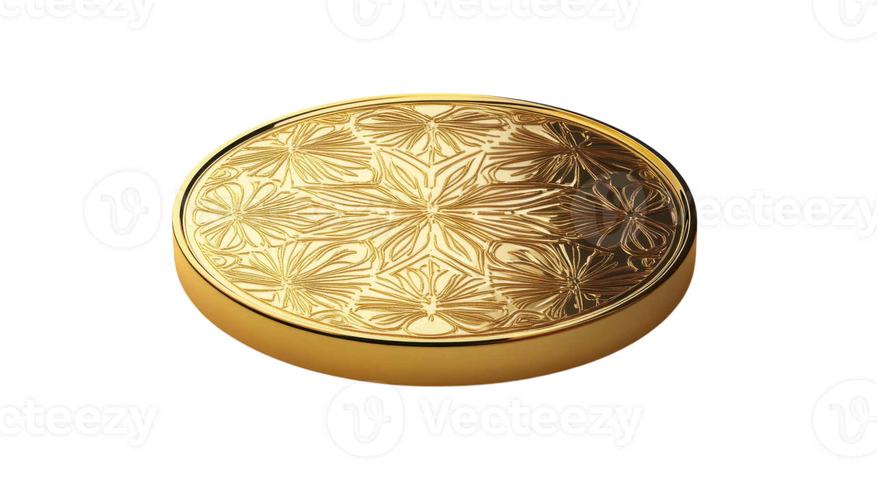 Polished Gold Coin Featuring a Beautiful Engraved Pattern for Collectors and Investors. png