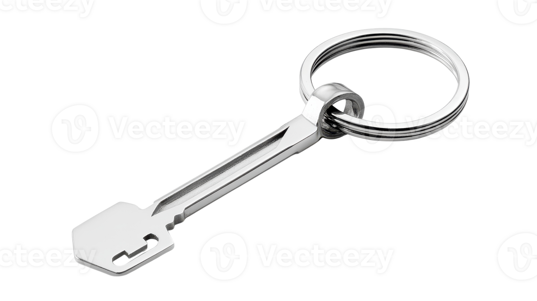 High-Quality Polished Metal Keyring Featuring a Key, Perfect for Promotional Items or Personal Use in Everyday Life. png