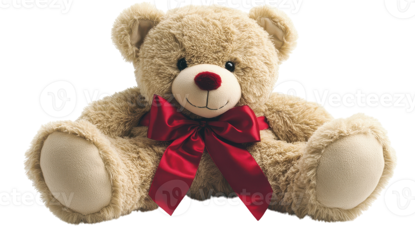 Cute and Cuddly Plush Teddy Bear with a Red Bow Perfect for Gifts and Home Decor. png