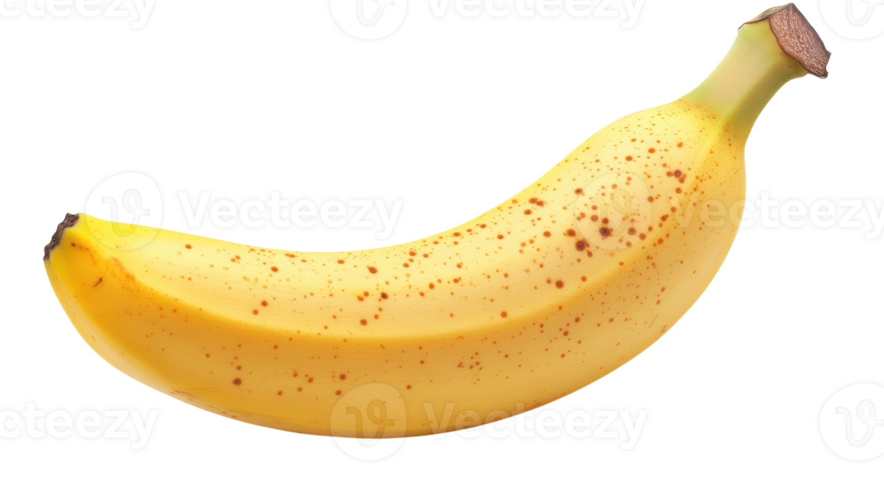 Ripe Banana with Small Brown Spots on a White Background Suitable for Healthy Eating and Nutrition Content. png