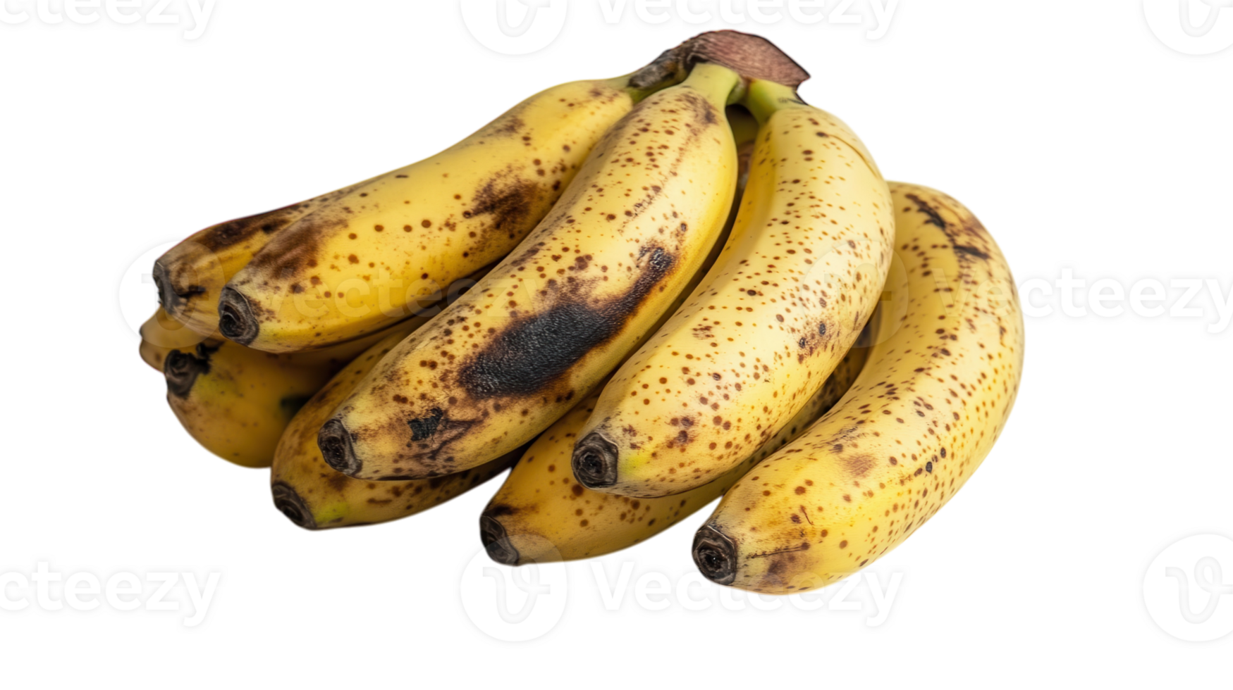 Ripe Bananas on a White Background Perfect for Health and Food-Related Projects, Recipes, or Nutrition Articles. png