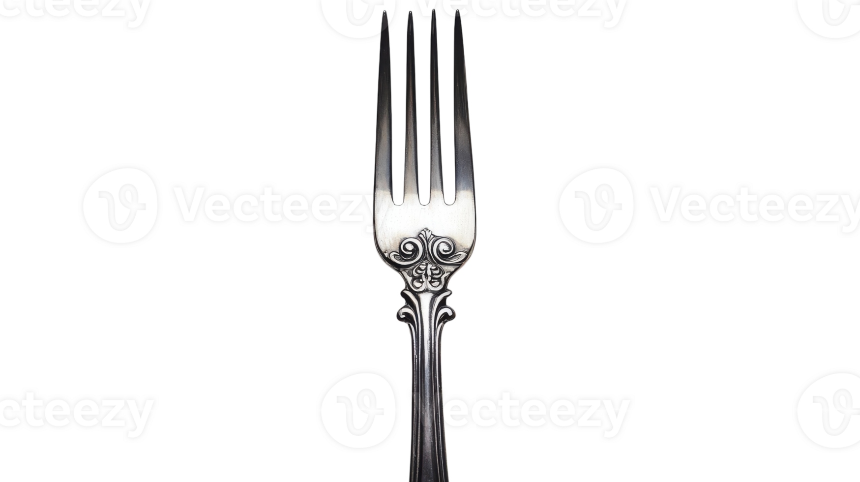 An Elegant Silver Fork Featuring an Ornate Handle Perfect for Table Settings, Events, and Fine Dining Experiences. png