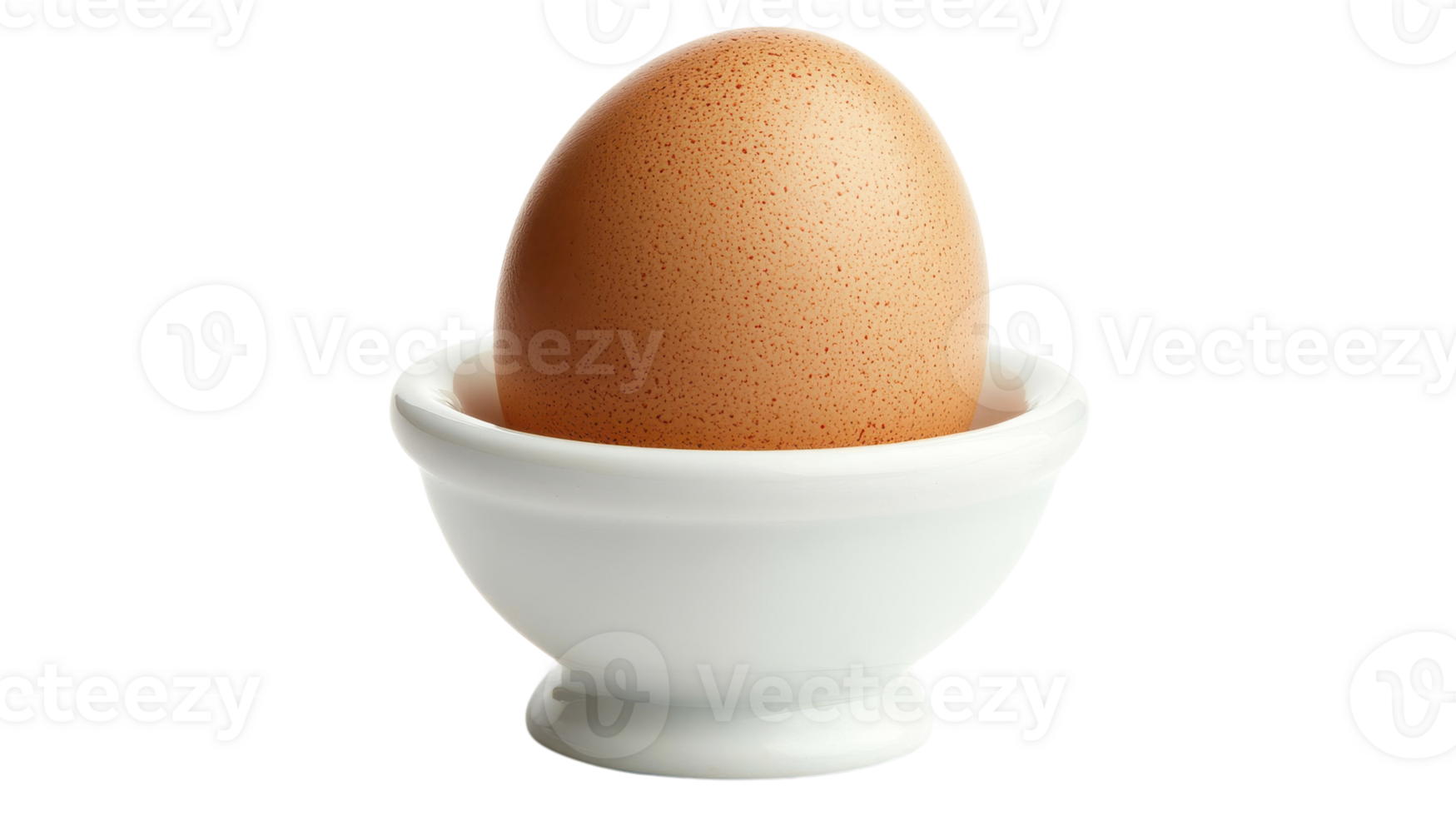 Elegant Presentation of a Single Brown Egg in a White Ceramic Egg Cup Perfect for Culinary and Food Photography Usage. png