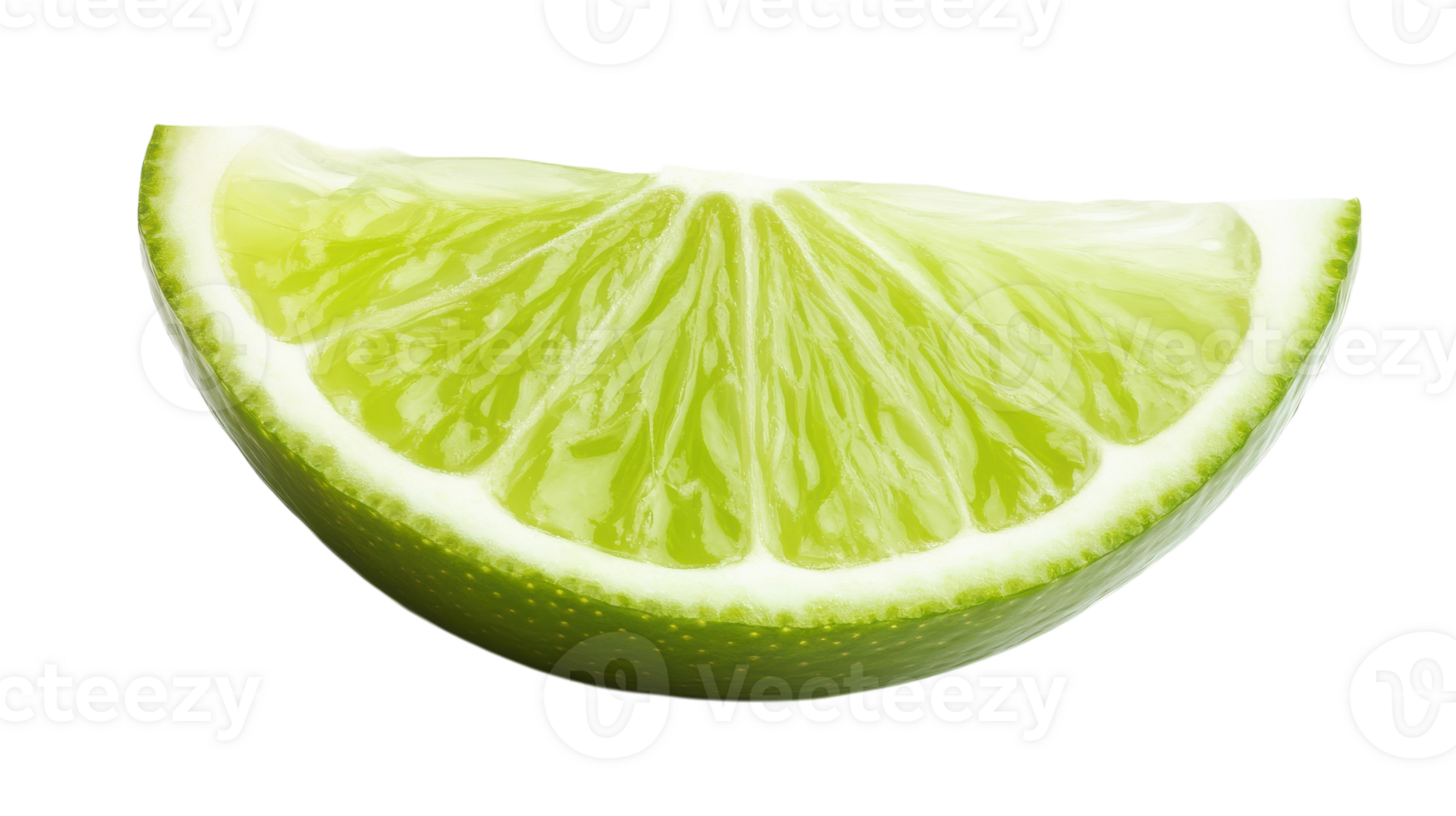 Isolated Bright Green Lime Slice on a White Background Perfect for Culinary and Beverage Presentations. png