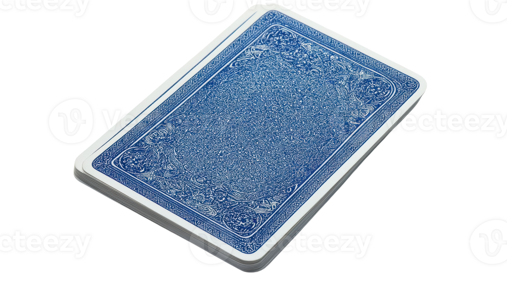 A blue playing card on a black background png