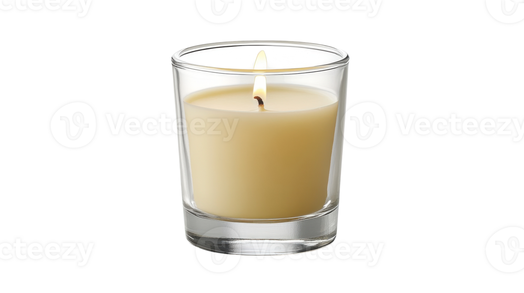 Elegant Single Candle in a Glass Holder on a White Background Perfect for Spa or Relaxation Themed Projects. png