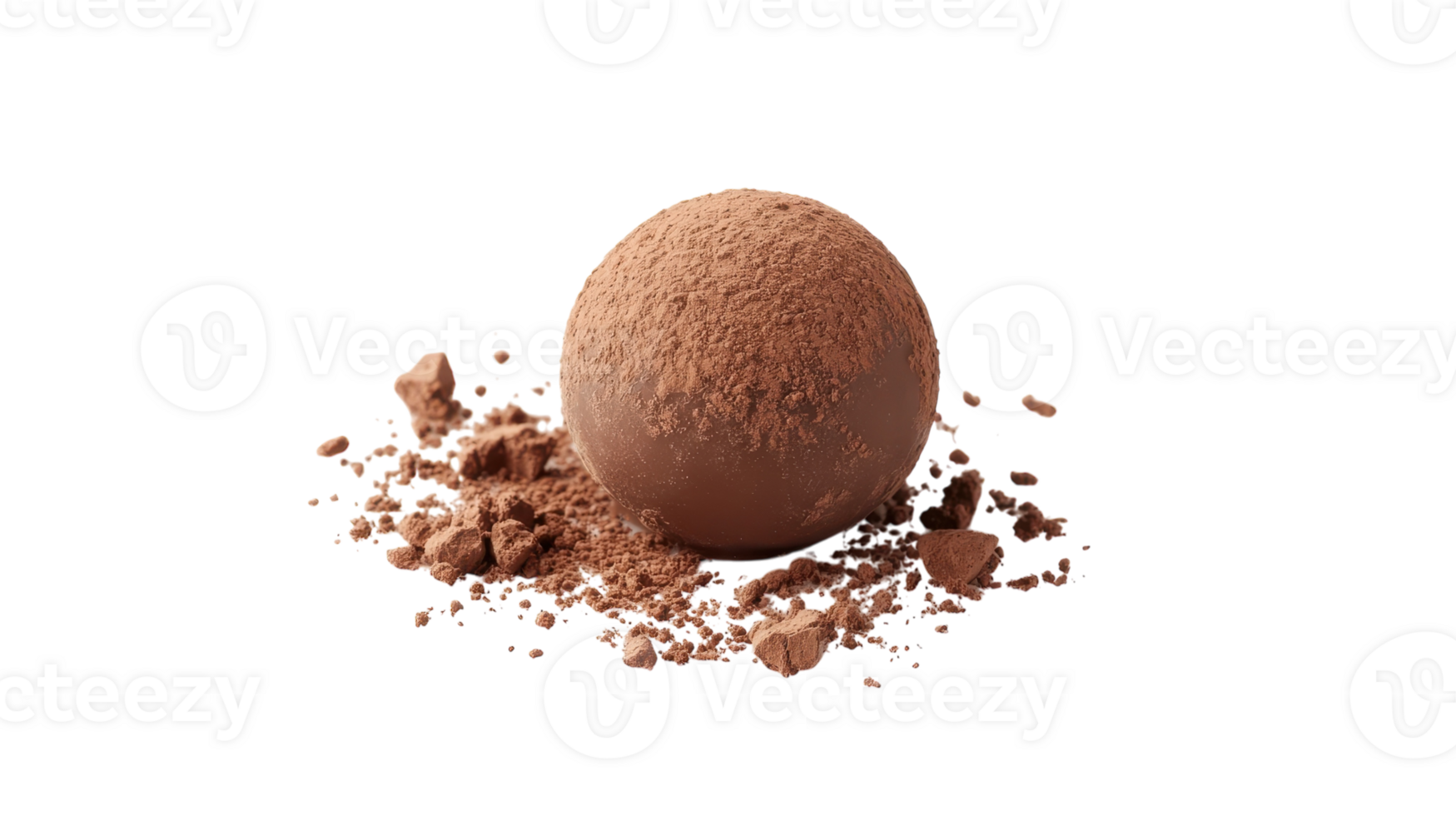 Delicious and Decadent Single Chocolate Truffle Dusted with Cocoa Perfect for Gourmet Treats and Desserts. png