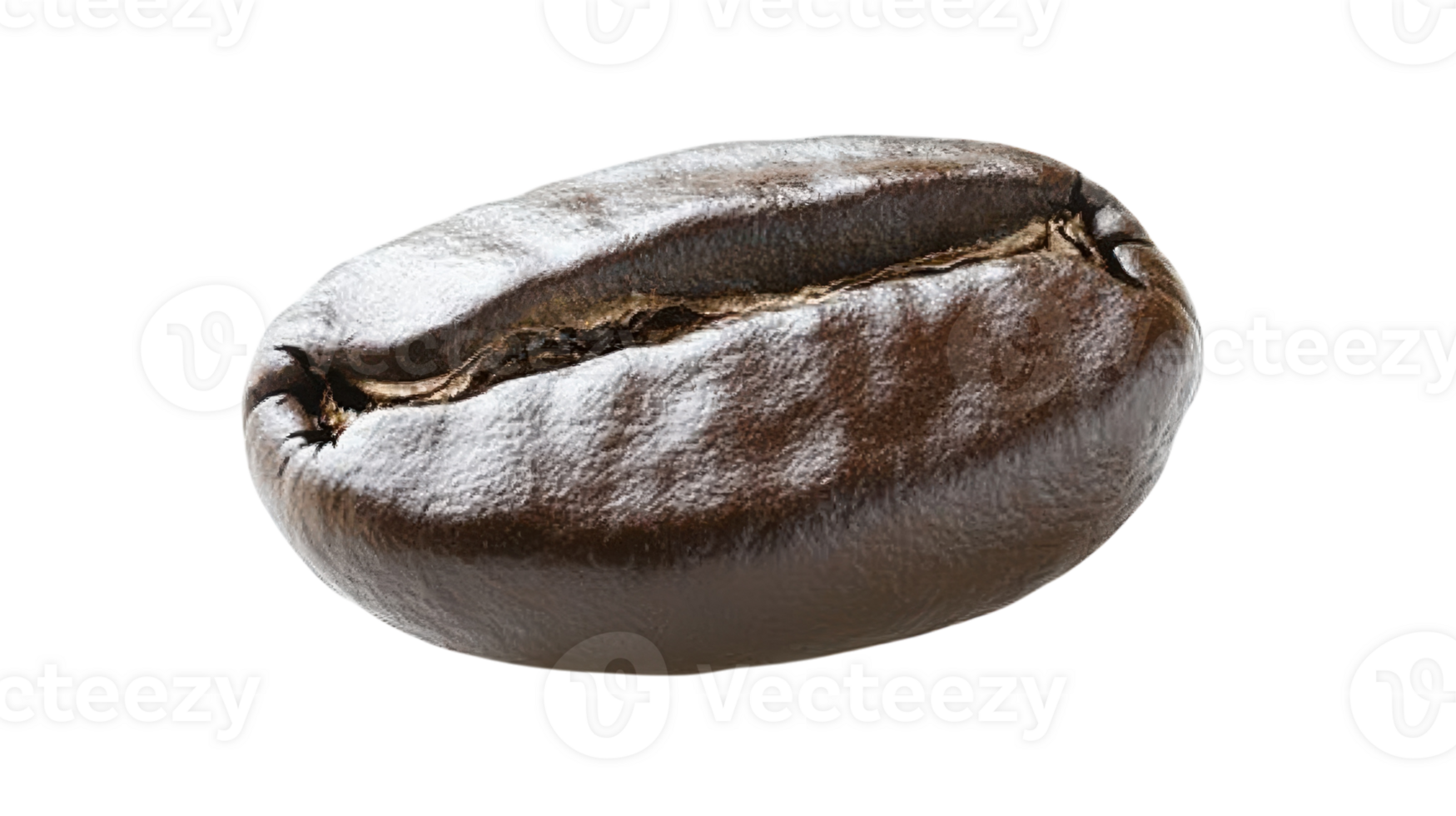 A coffee bean on a black background png