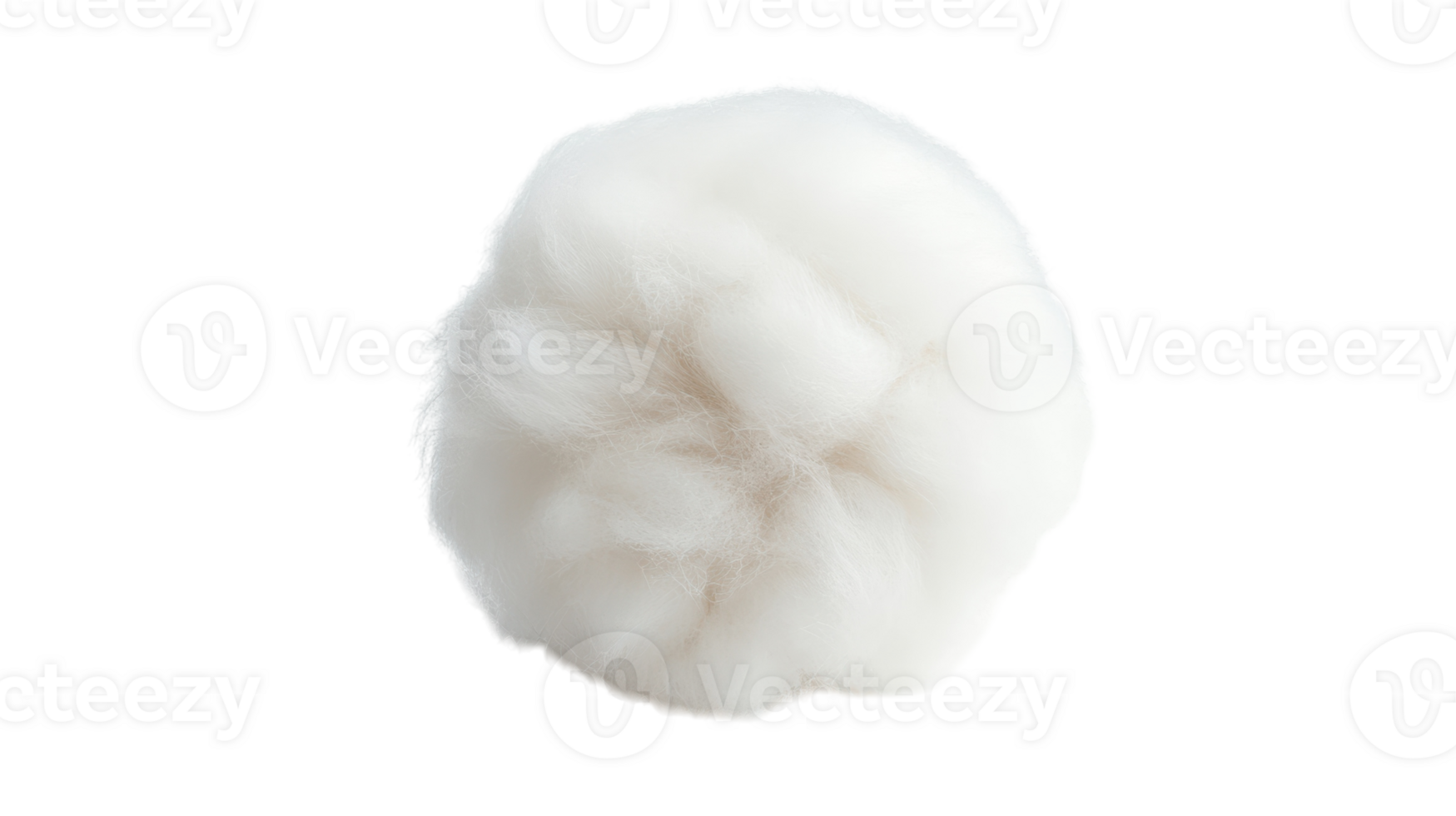 Close-Up of a Fluffy Cotton Ball Ideal for Textures and Natural Backgrounds in Design Projects or Crafts. png