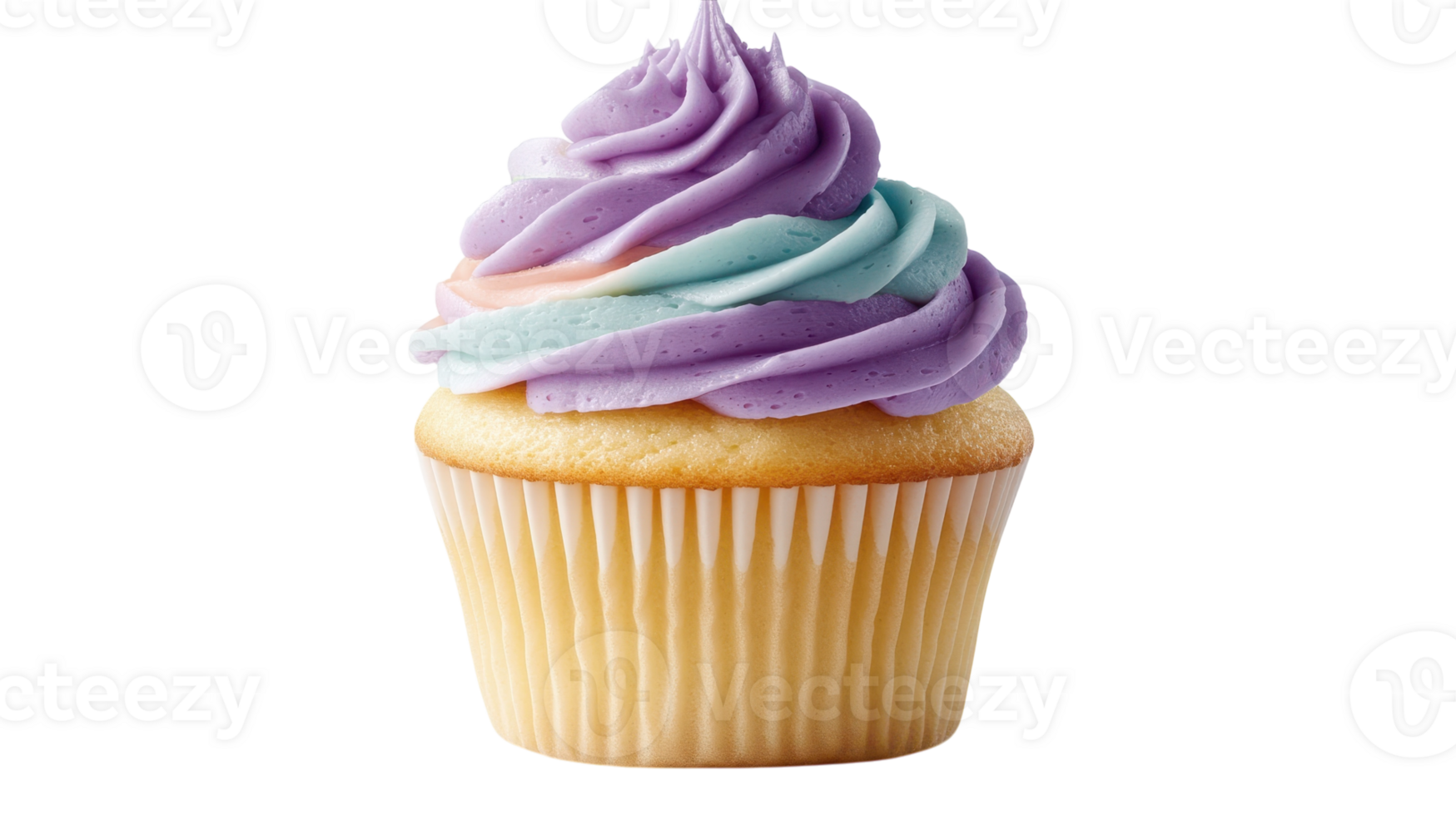 A Single Scrumptious Cupcake with Vibrant Colorful Frosting Perfect for Celebrations, Parties, and Dessert Buffets. png