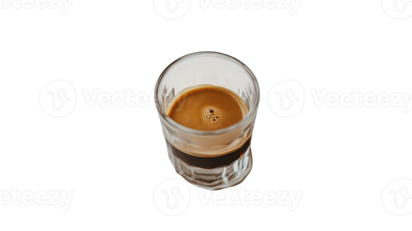 A Perfectly Crafted Espresso Shot in a Transparent Glass Ideal for Coffee Lovers and Connoisseurs Showcasing Rich Aroma and Texture. png