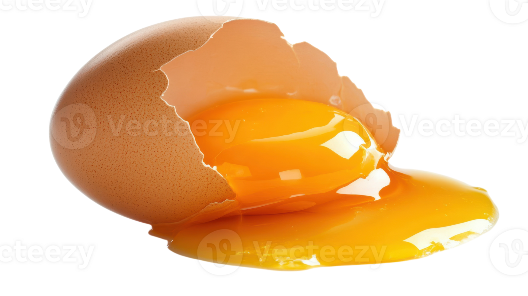 A Single Freshly Cracked Egg Showing Bright Yellow Yolk Perfect for Cooking and Culinary Photography. png
