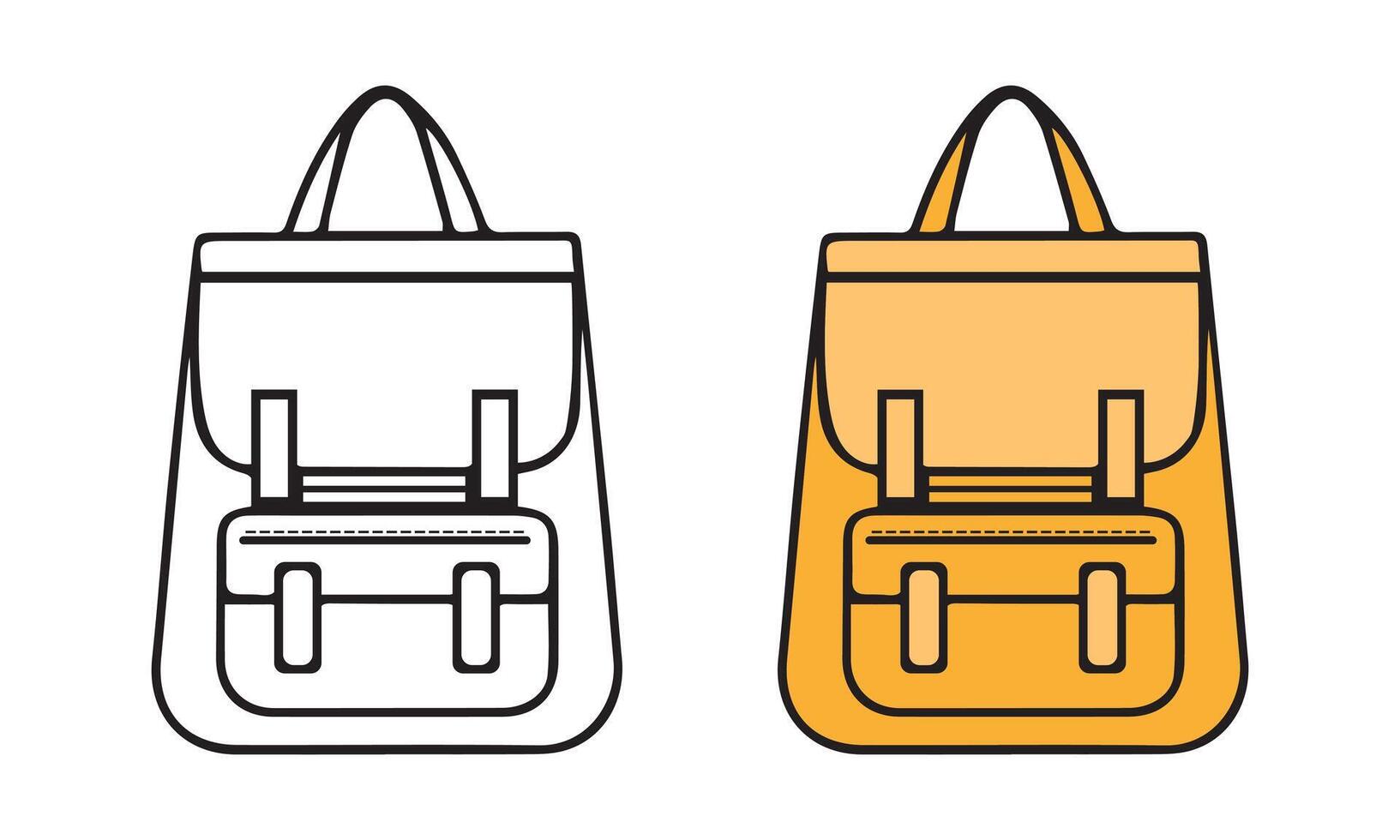 Elegant Bag Icons in Line and Flat Styles vector