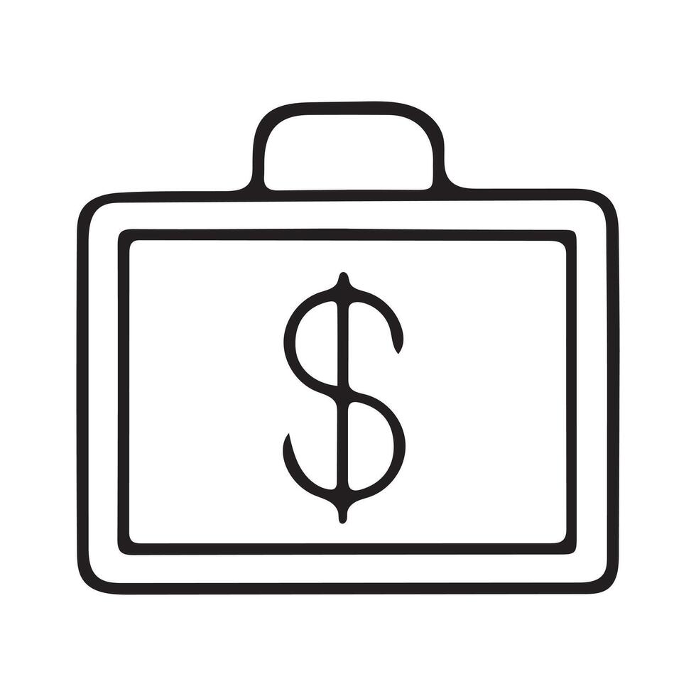 Professional Toolkit Line and Flat Briefcase Icons vector