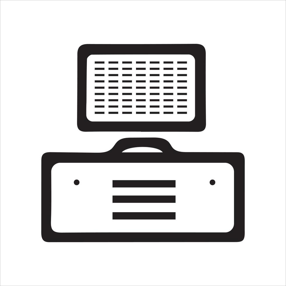 Modern Desk Icons in Line and Flat Styles vector
