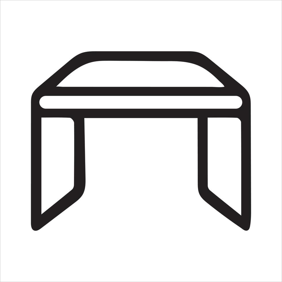 Table Desk Icon Set Line and Flat Vectors