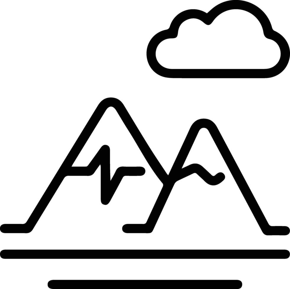 A mountain with a cloud and a heart vector