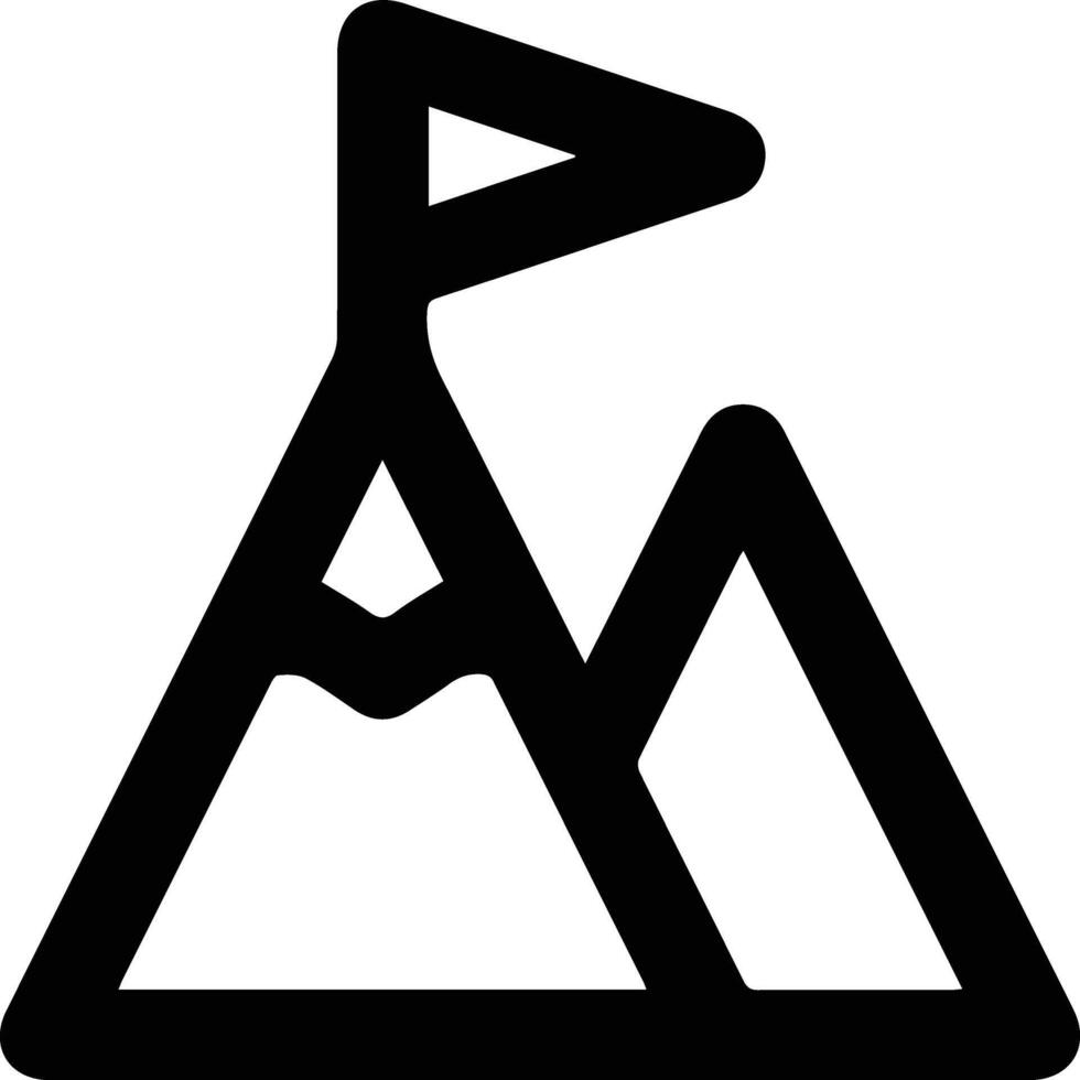 A black and white mountain icon vector