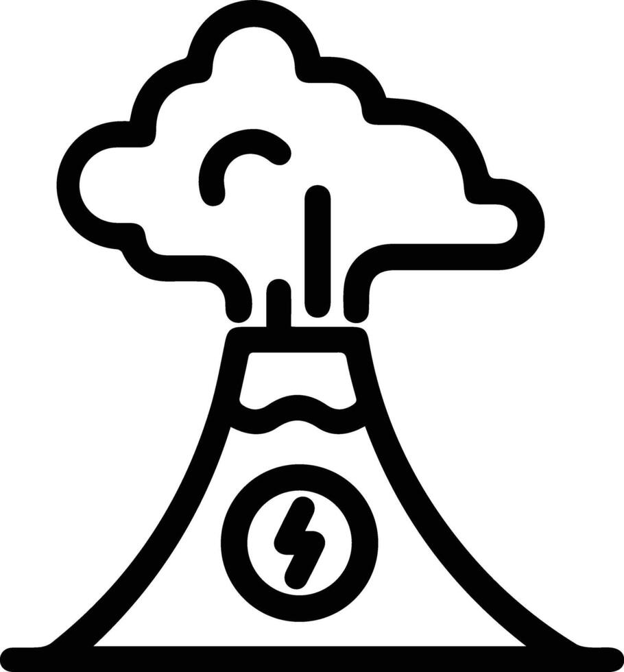 A black and white image of a volcano with smoke coming out of it vector