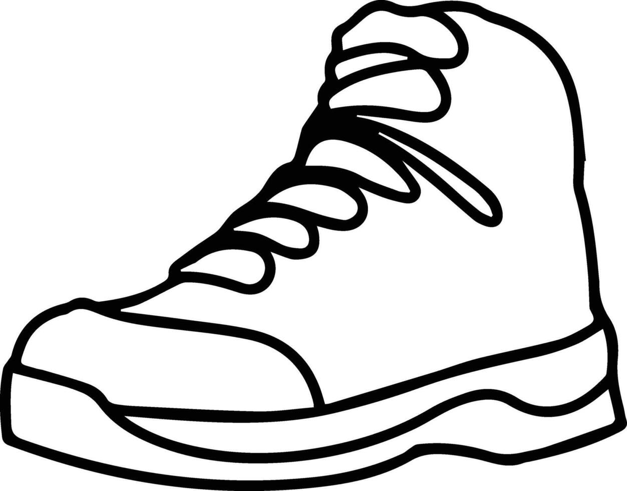 A black and white drawing of a shoe vector