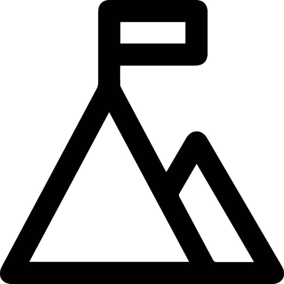 A black and white mountain icon vector