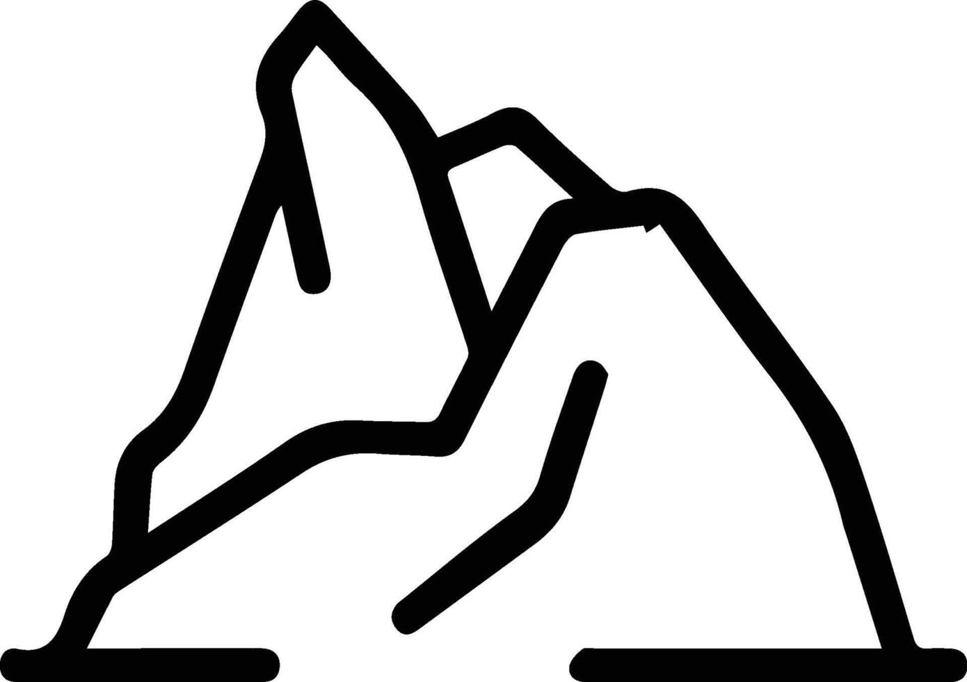A mountain is shown in a black and white drawing vector