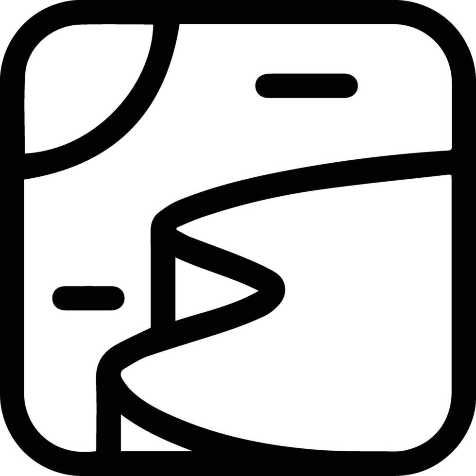 A black and white icon of a road vector