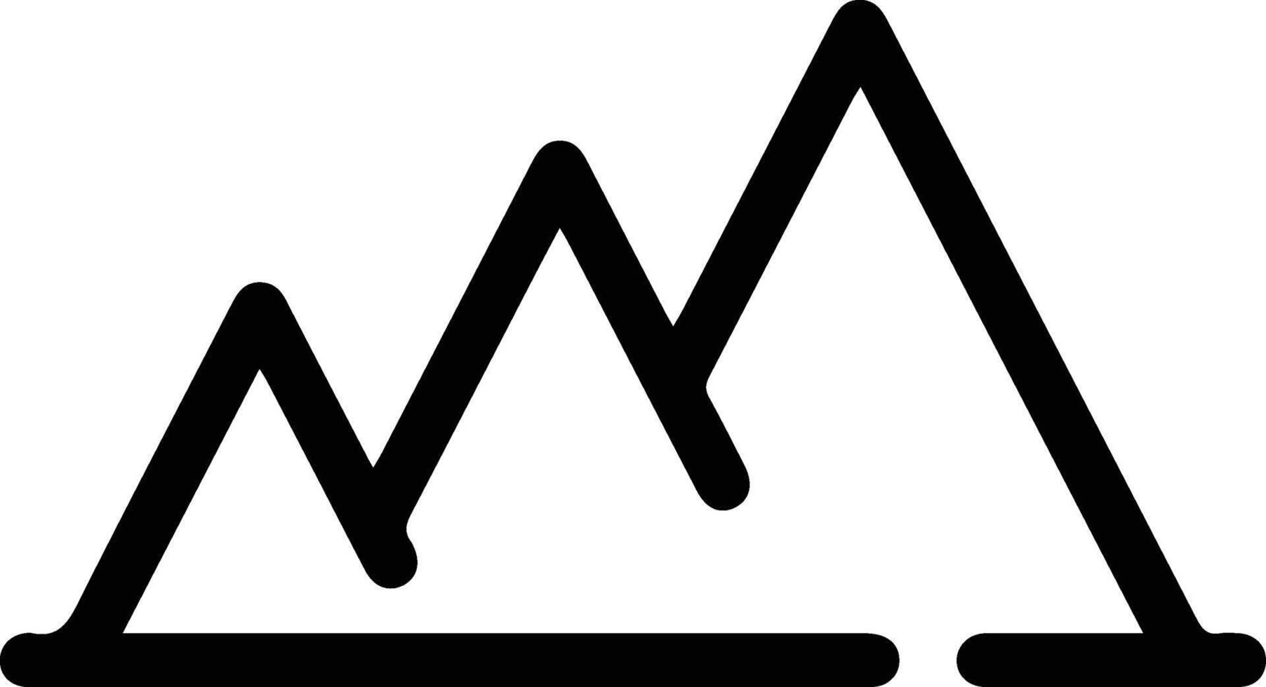 A black and white mountain icon vector