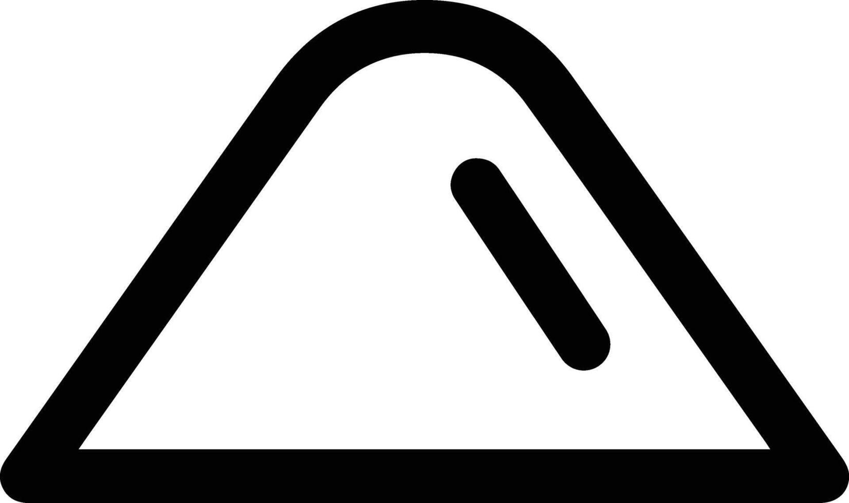 A black and white triangle with a triangle on top vector