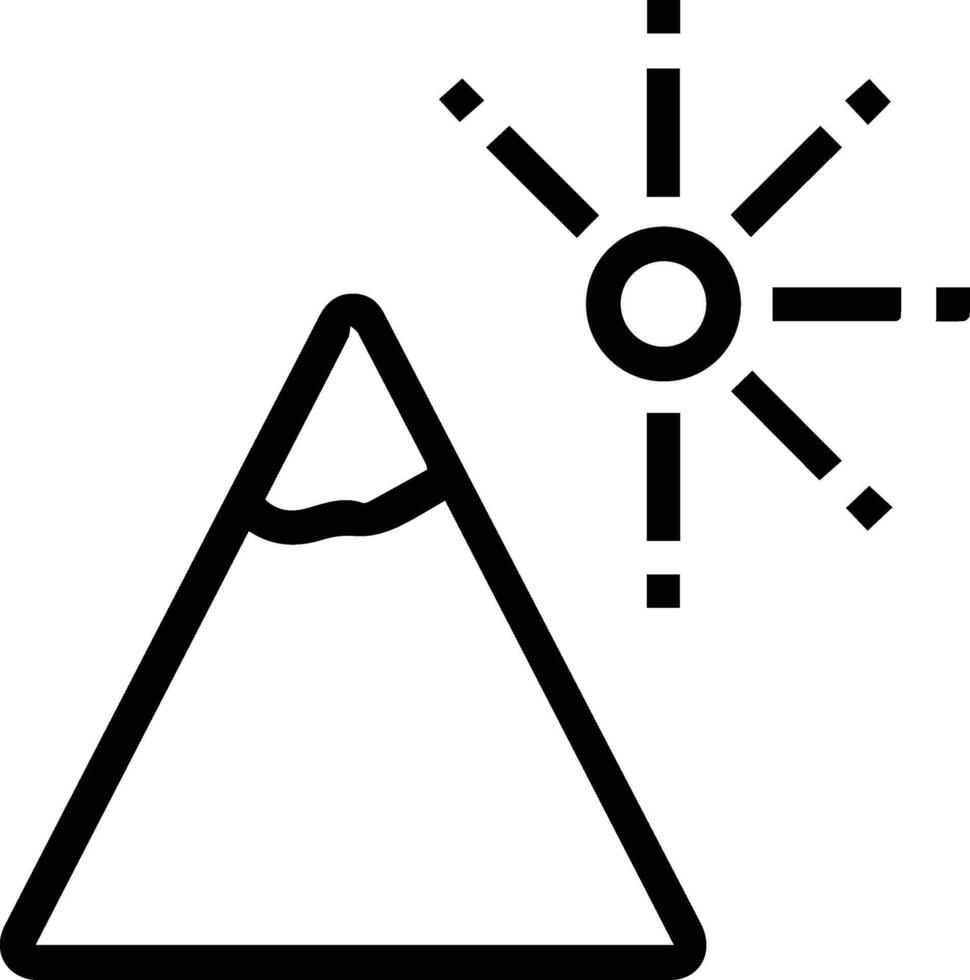 A mountain with a sun and a mountain peak vector