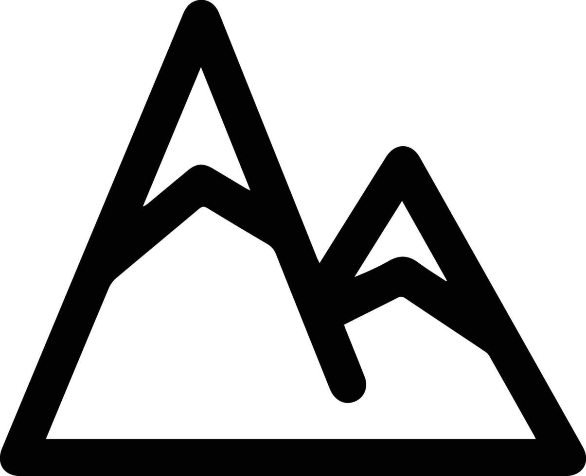 A black and white mountain icon vector