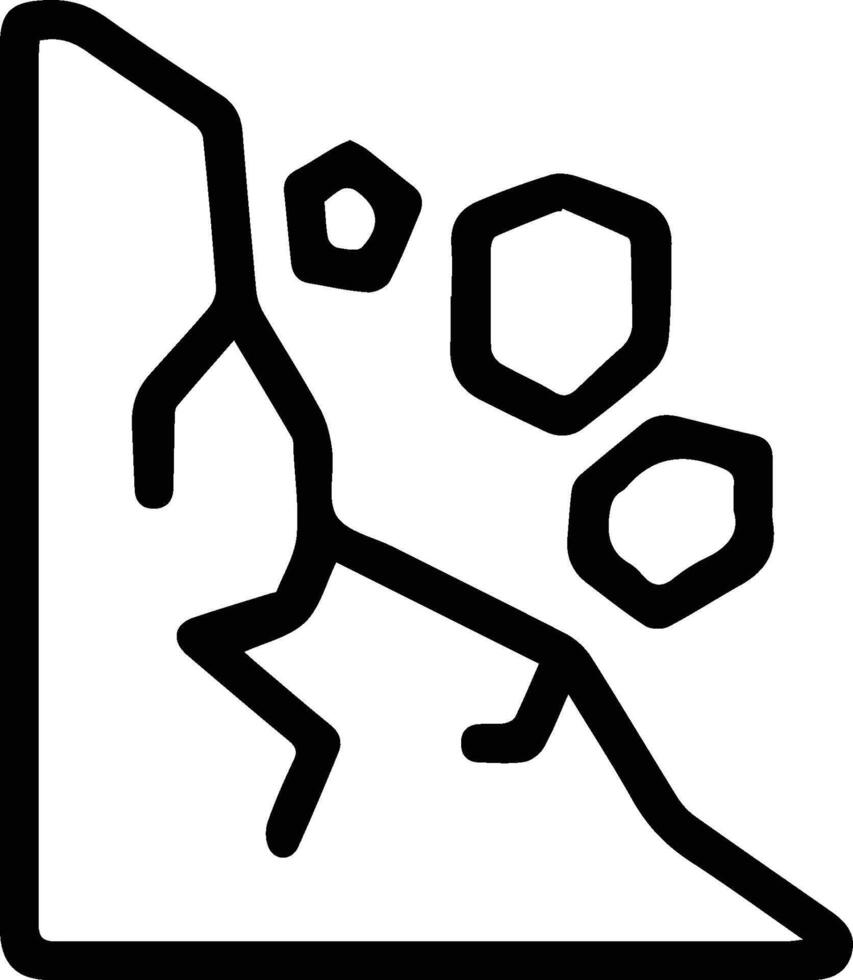 A black and white icon of a mountain vector