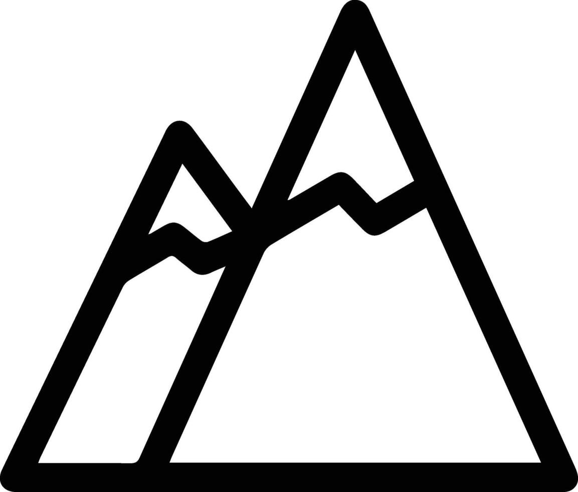 A black and white mountain icon vector