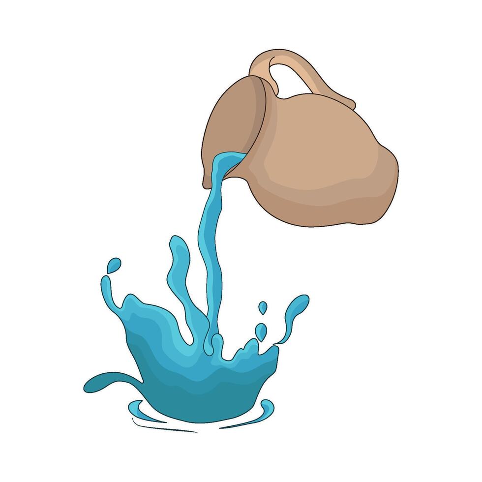 pitcher with water Splash Effect vector