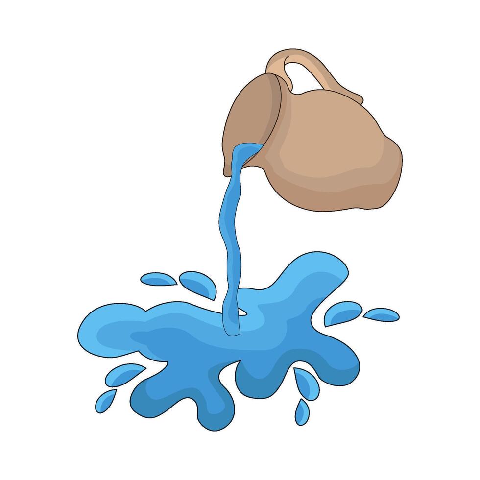 pitcher with water splash vector