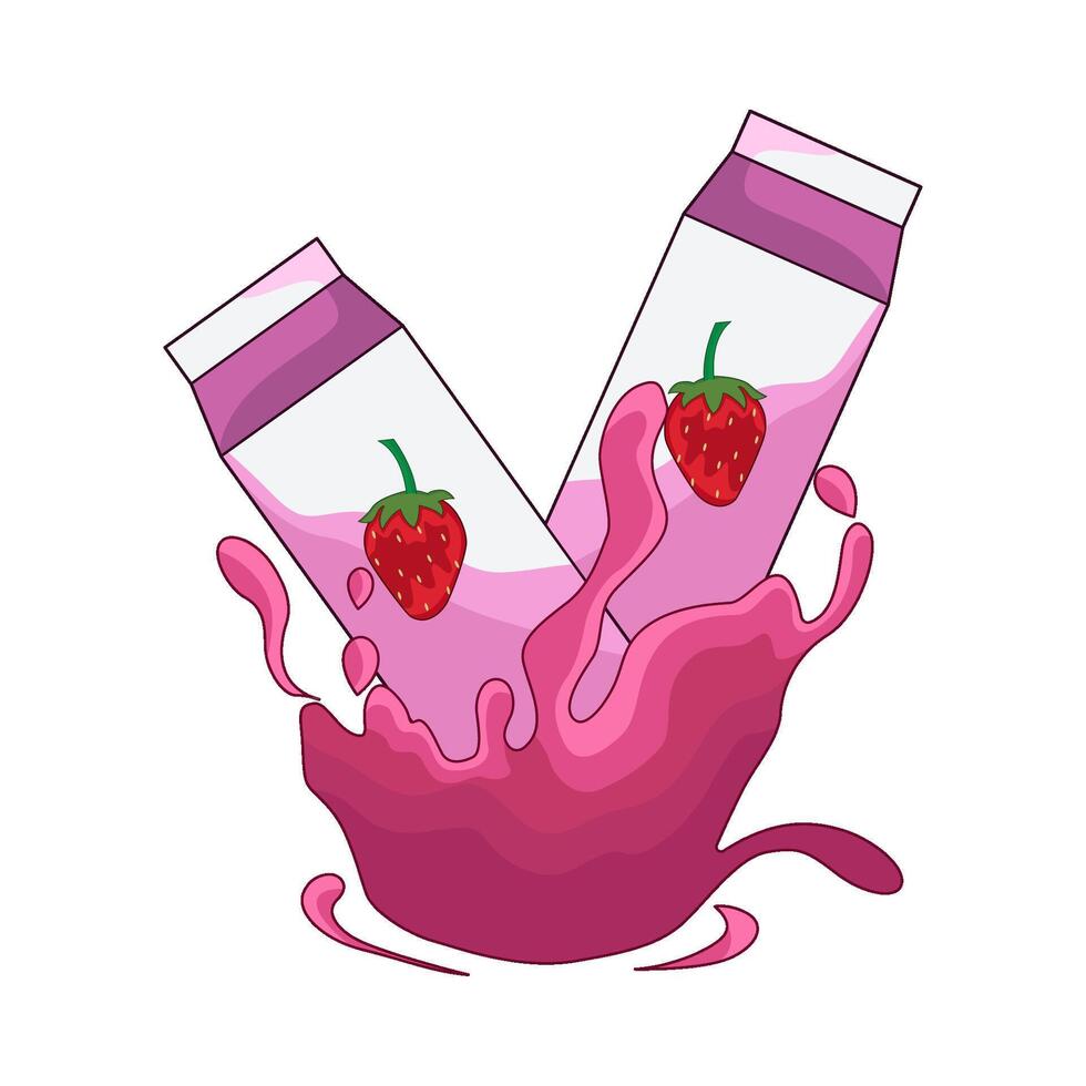 strawberry milk splash in Motion vector