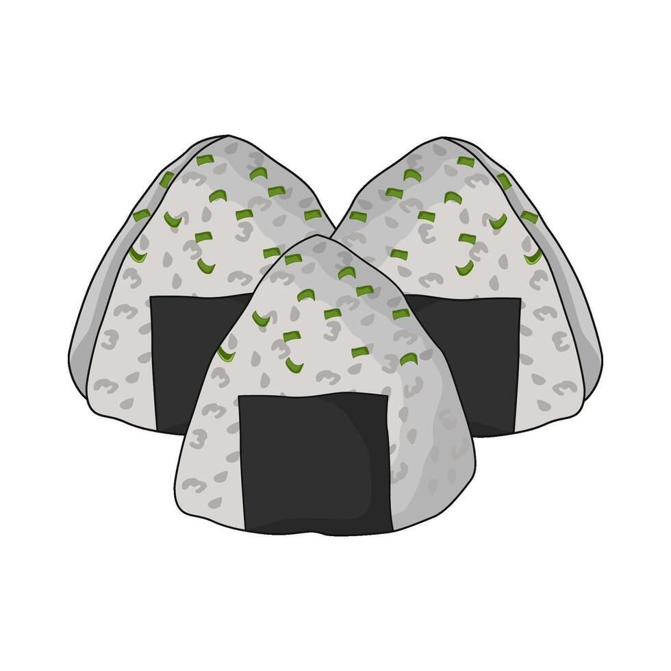 illustration of three onigiri vector
