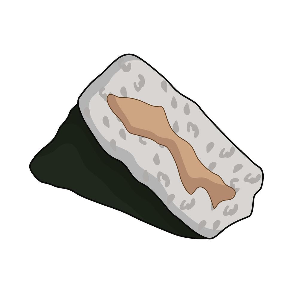 Rice Onigiri with Fish Filling vector