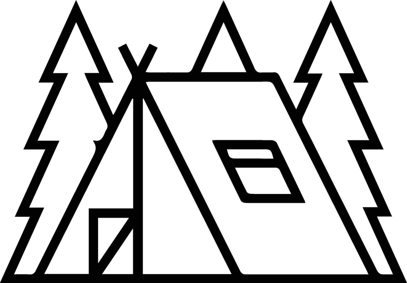 Camping tent icon vector