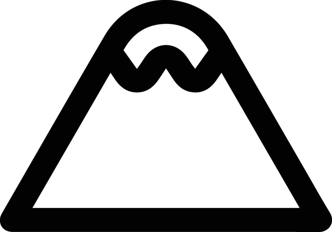 A black and white triangle with a mountain in the middle vector